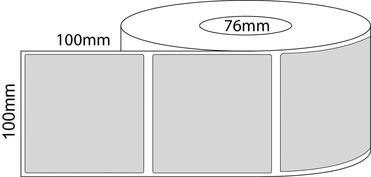 100x100mm Thermal Transfer Labels - 76 mm core roll - Barcode Print