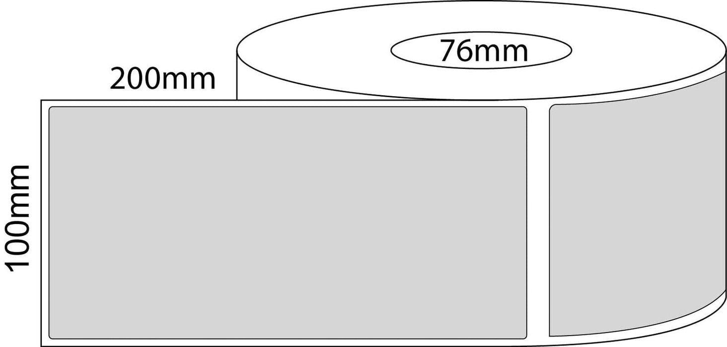 100x200mm Thermal Transfer Labels - 76mm core roll - Barcode Print