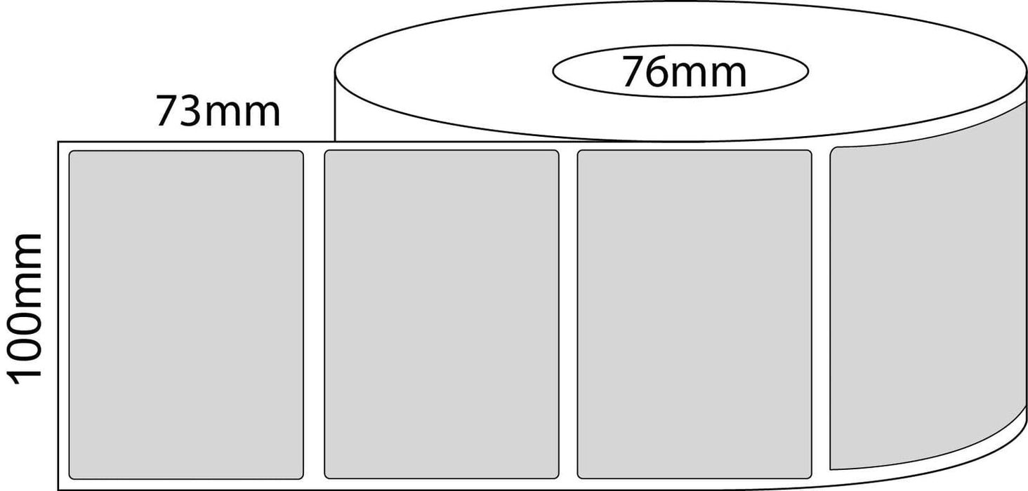 A7 Thermal Transfer Labels - 2,000 labels per roll - A7 100mm x 73mm Thermal Transfer Labels - 76mm Core - Barcode Print