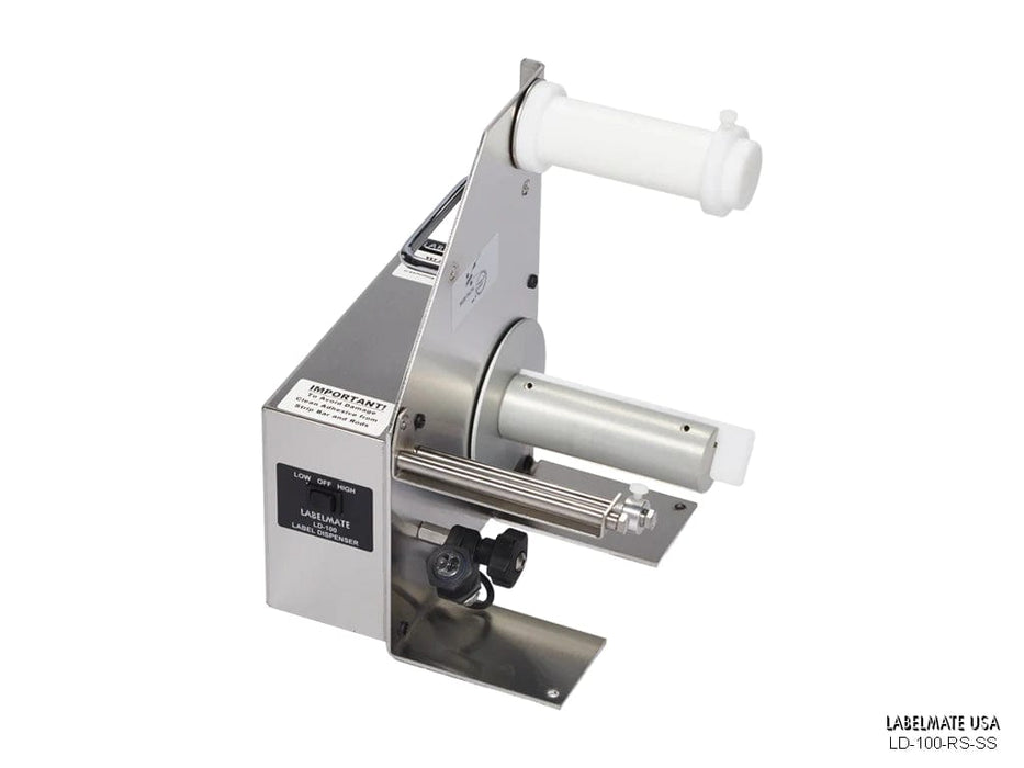 LD-100-RS-SS Label Dispenser, Reflective Sensor for Opaque Labels. 4.5" Width. Stainless Steel CXhassis And Cover. (AU/NZ PSU) - Barcode Print