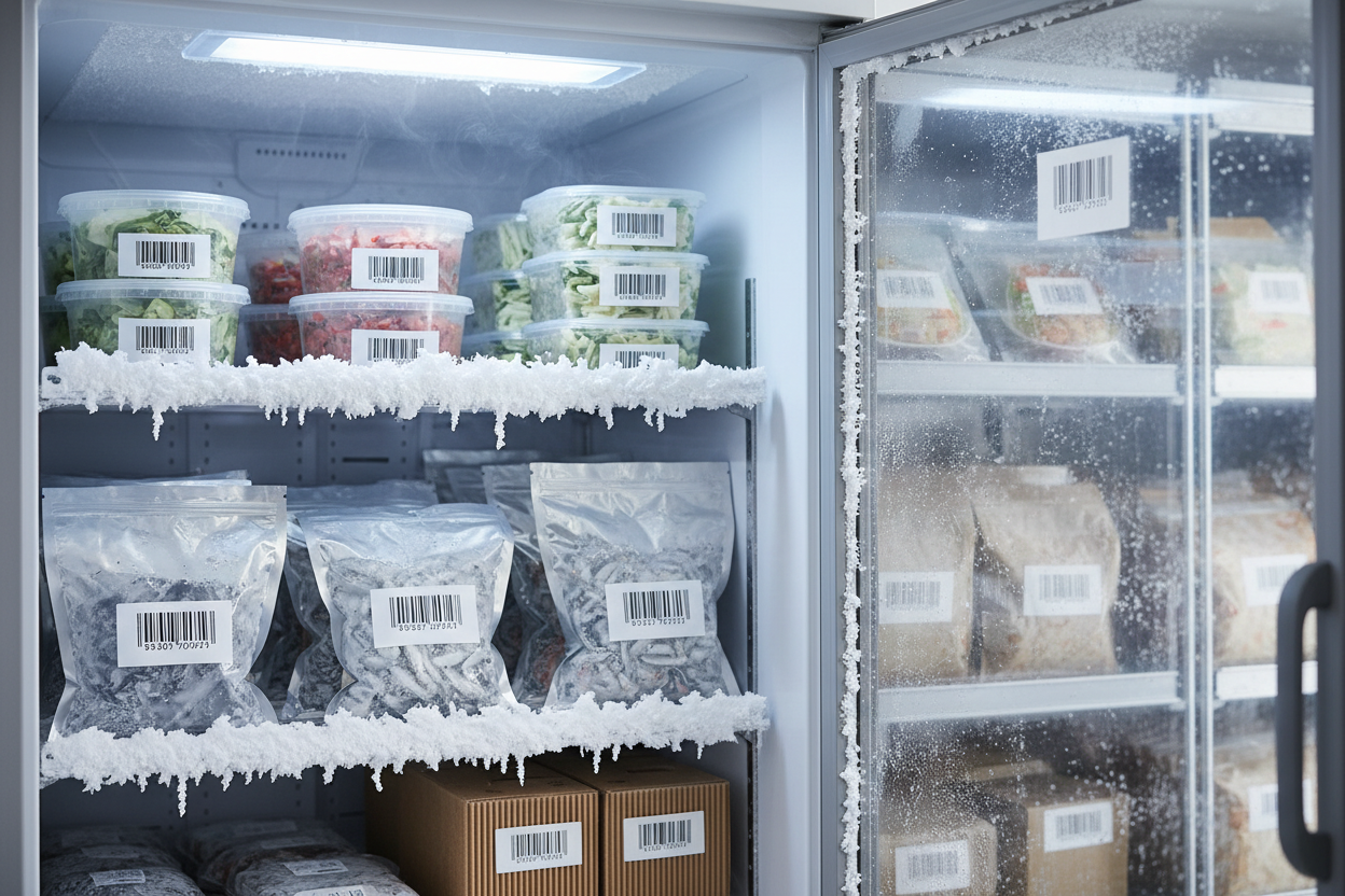 Choosing materials for commercial freezer barcode label applications