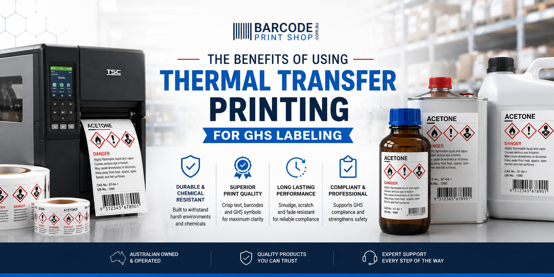 The benefits of using thermal transfer printing for GHS labeling