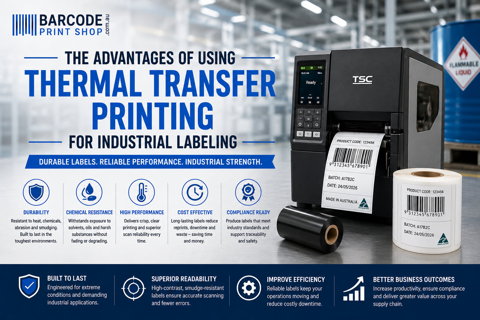 The advantages of using thermal transfer printing for industrial labeling
