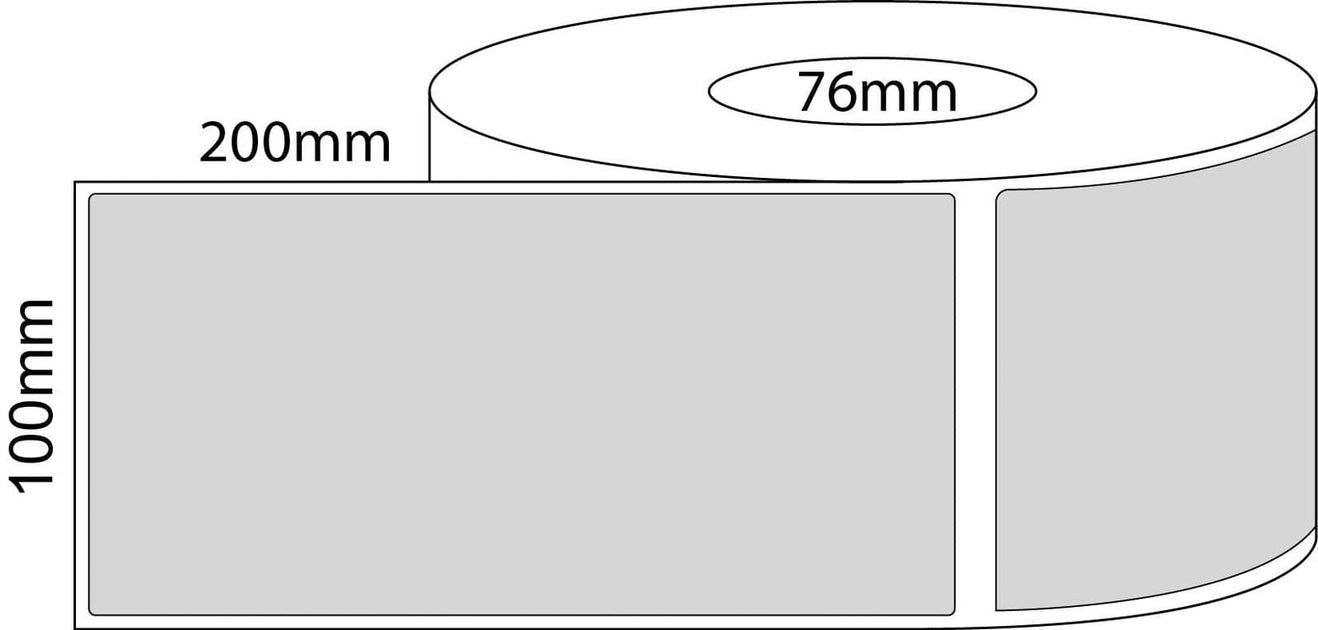 100x200mm Thermal Transfer Labels 100mm x 200mm Matt Poly 750 Labels ...