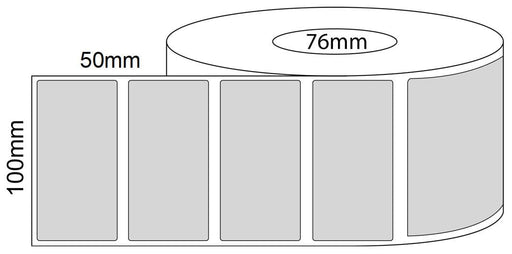 100x50mm Thermal Transfer Labels - 76mm core roll - Barcode Print