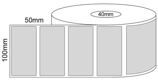 100x50mm Thermal Transfer Labels - 40mm core roll - Barcode Print
