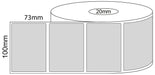 100x73mm Direct Thermal Labels - 20 mm core - Barcode Print