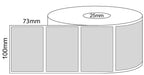 100x73mm Thermal Transfer Labels - 25mm core roll - Barcode Print