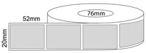 20x52mm Thermal Transfer Labels - 76mm core roll - Barcode Print