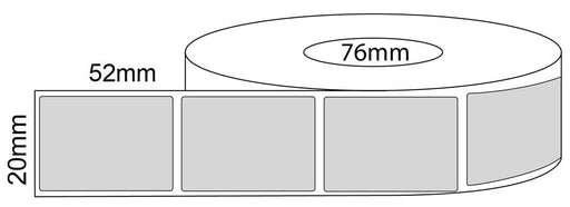 20x52mm Thermal Transfer Labels - 76mm core roll - Barcode Print