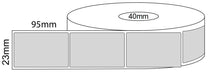 23x95mm Thermal Transfer Labels - 40mm core roll - Barcode Print