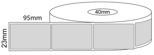 23x95mm Thermal Transfer Labels - 40mm core roll - Barcode Print