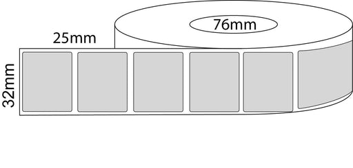 32x25mm Thermal Transfer Labels - 76mm core roll - Barcode Print