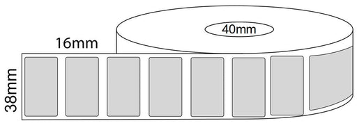 38x16mm Thermal Transfer Labels 40mm core roll - Barcode Print