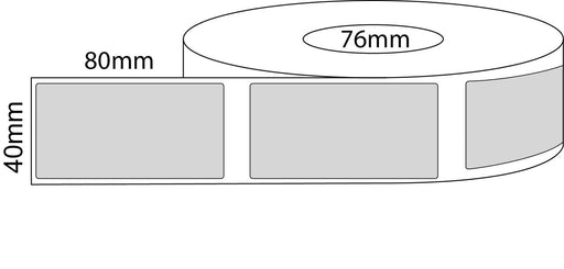 40x80mm Direct Thermal Labels 76 millimeter core - Barcode Print