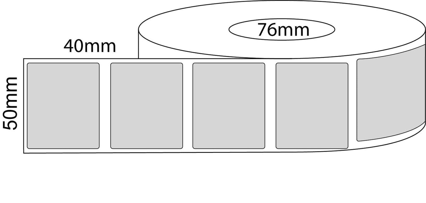 50x40mm Thermal Transfer Labels - 76 mm core - 4,000 Barcode Labels per Roll - Barcode Print