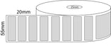 55x20mm Direct Thermal Labels -  25mm Core - 2,000 Bar Code Labels per Roll - Barcode Print