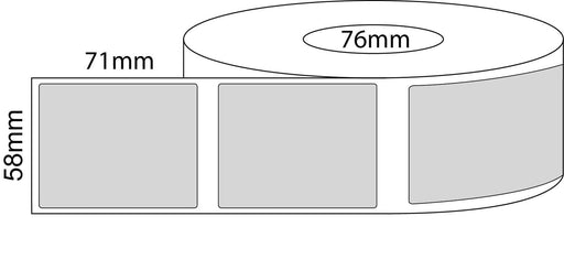 58x71mm Thermal Transfer Labels - 76mm Core - 2,000 Barcode Labels per Roll - Barcode Print