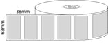 63x38mm Thermal Transfer Labels - 40mm Core - 1,500 Barcode Labels per Roll - Barcode Print