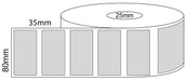 80x35mm Thermal Transfer Labels - 25mm Core Roll - 2,00 Labels per Roll -  Barcode Print