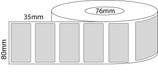 80x35mm Thermal Transfer Labels - 76mm Core - 4,00 Labels per Roll - Barcode Print