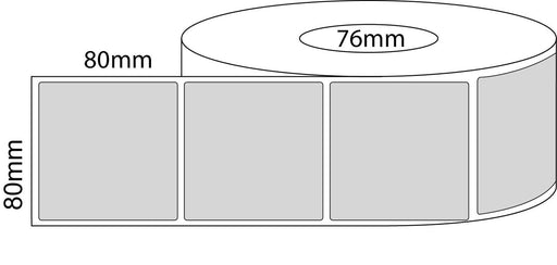80x80mm Thermal Transfer Labels - 76mm Core Roll - 2,000 Barcode Labels per Roll - Barcode Print