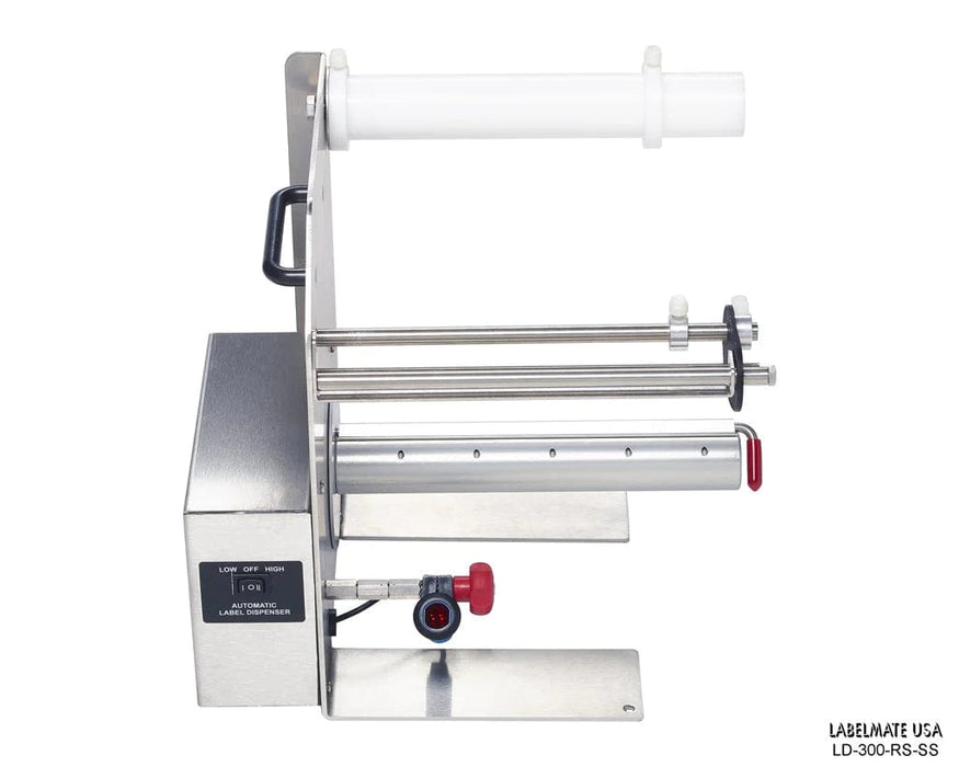 LD-300-RS Label Dispenser. Reflective Sensor. 8.5" Width. Stainelss Steel Chassis & Cover. Not for Transparent Labels. - Barcode Print