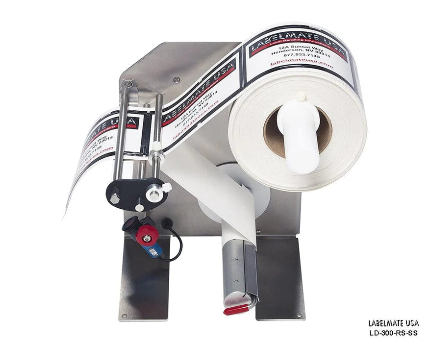 LD-300-RS Label Dispenser. Reflective Sensor. 8.5" Width. Stainelss Steel Chassis & Cover. Not for Transparent Labels. - Barcode Print