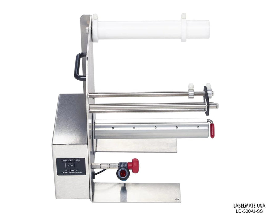LD-300-U-SS Label Dispenser. Reflective Sensor. 8.5" Width. Stainless Steel Chassis And Cover. For Transparent And Opaque Labels. - Barcode Print