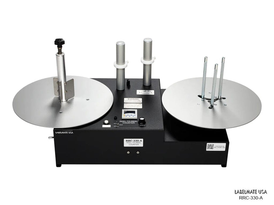 RRC-330-A Counter, Self-Contained Reel-to-Reel, 13" Roll Diameter, 1"-4" Adjustable Rewind Core - Barcode Print
